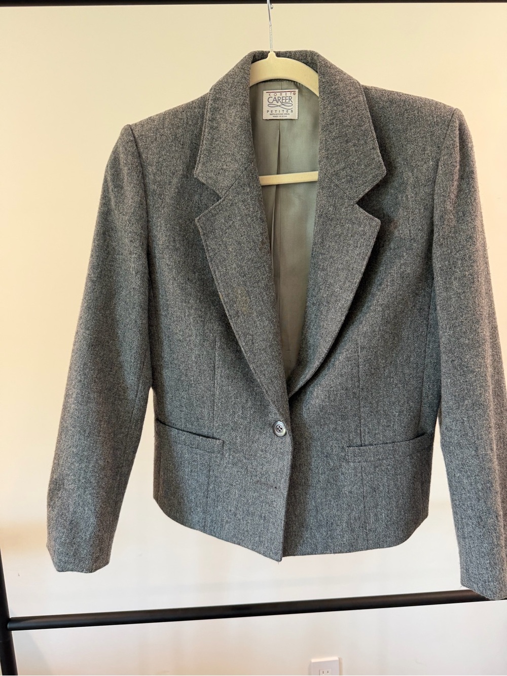 Women's Gray Wool Blend Blazer